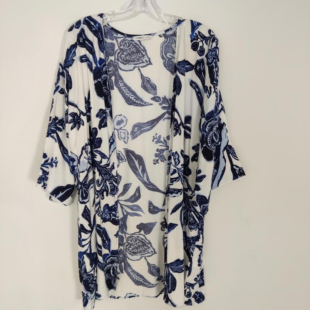 LC Waikiki Women's Floral Beach Cover Up Size 10 Kimono Resortwear Modest Summer